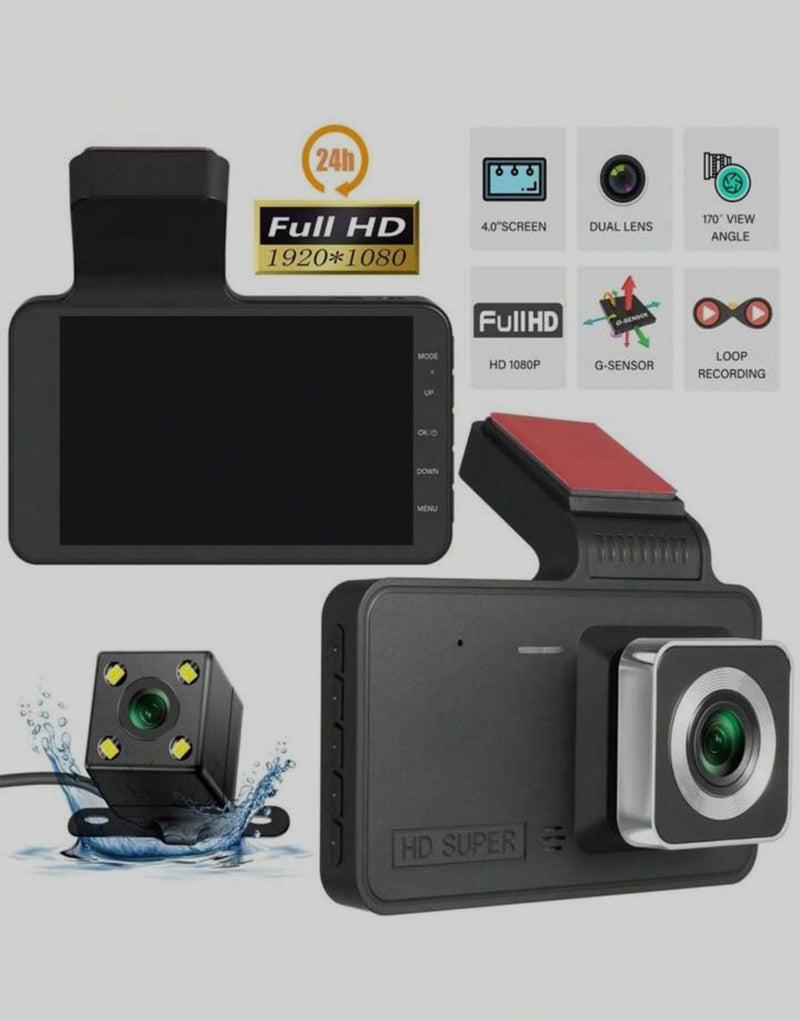 Vehicle Black Box DVD Dash Cam Recorder with Front and Rear Dual Lens On Cameras    B-292498 - TUZZUT Qatar Online Shopping