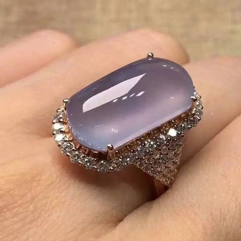Rectangle Light Purple Zircon Stones Rings S3895102 Rectangle Light Purple Zircon Stones Rings S3895102