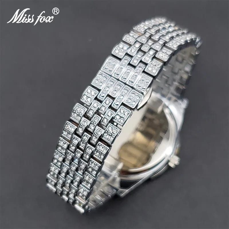 MISSFOX Bling Diamond Quartz Movement Large Women Watch W482432 - Tuzzut.com Qatar Online Shopping