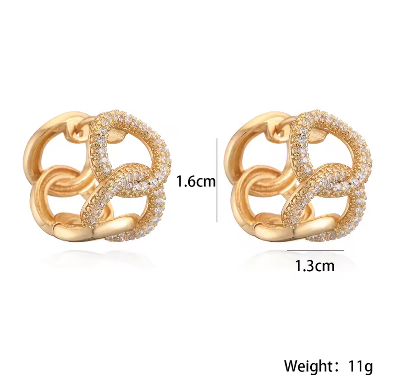 Zircon Inlay Hollow Design Hoop Earrings S5007248 Zircon Inlay Hollow Design Hoop Earrings S5007248
