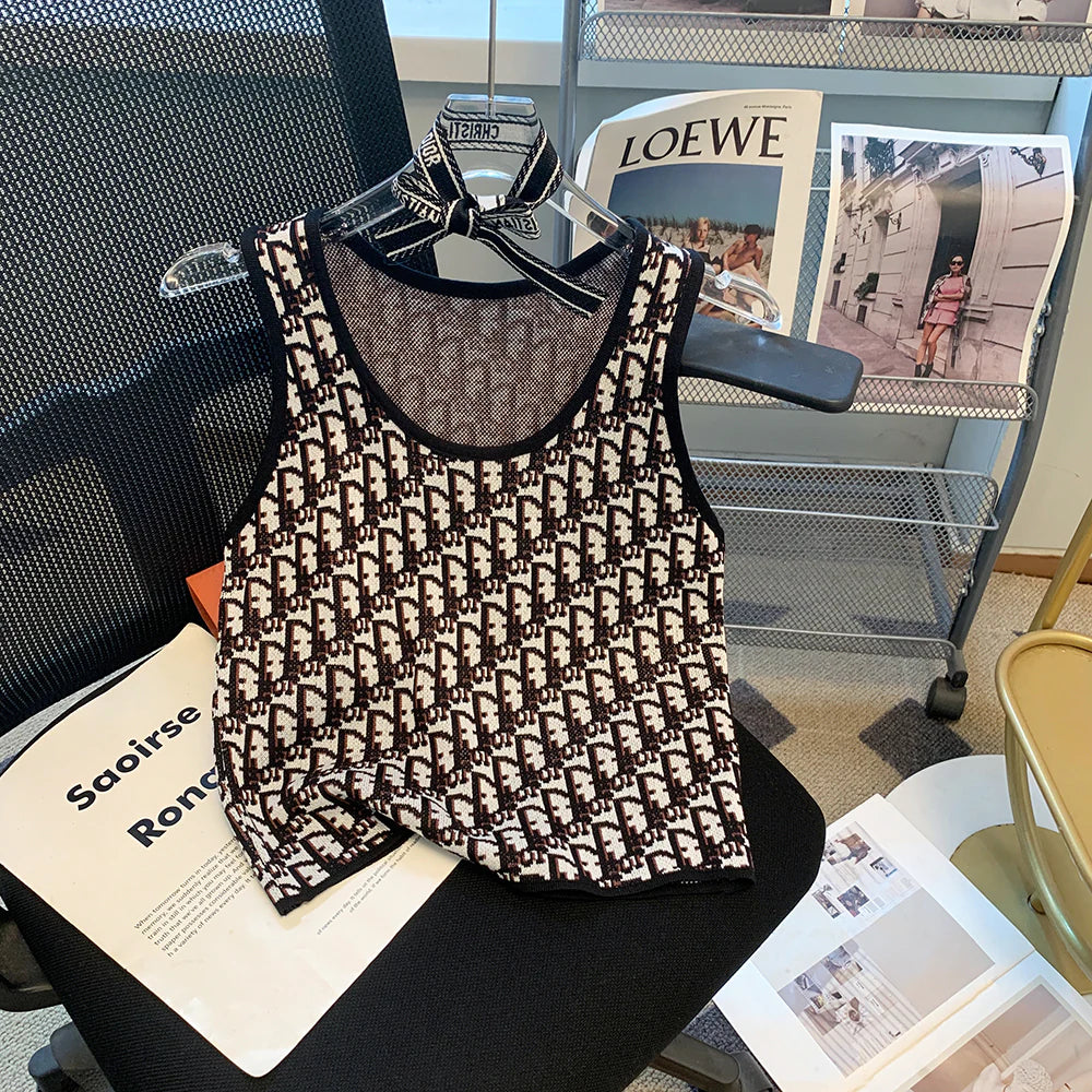 Women's Sleeveless Monogram Tank Top One Size 555818 Women's Sleeveless Monogram Tank Top One Size 555818