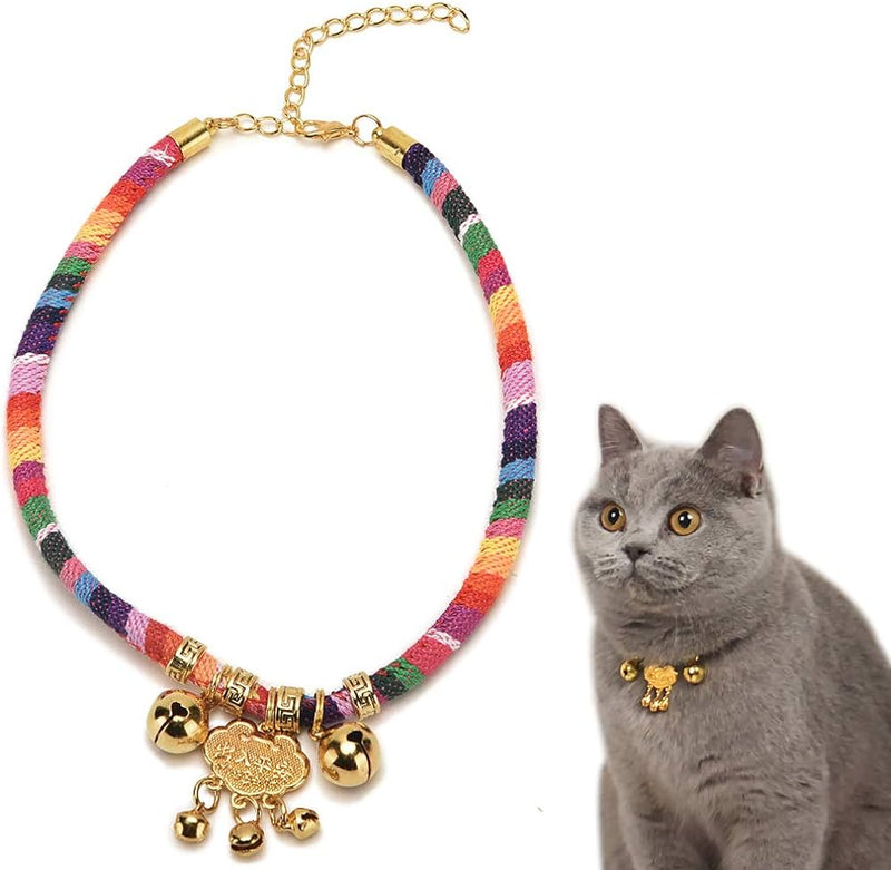 Handmade Cat Collars Colorful Ethnic Style Bells Pet Jewelry S1790539 - TUZZUT Qatar Online Shopping