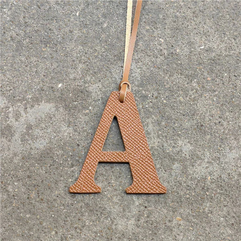 Leather English Letters Charm A Character Bag Pendant S3147842
