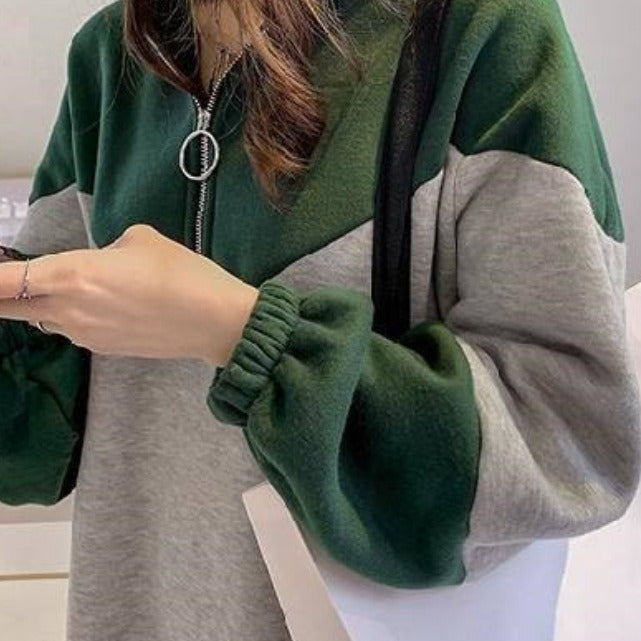 Women's Long Sleeve Colorblock/ Stitching Color Hoody - Size S - 449870