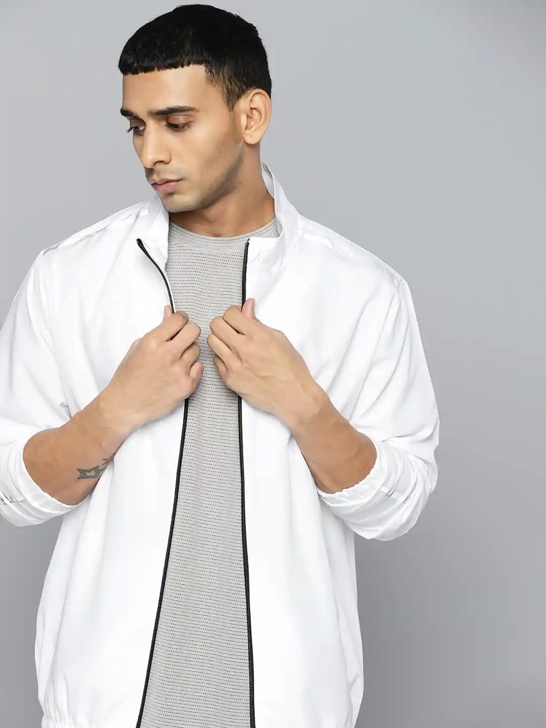 Mens Neck Zip Bomber Jacket KL-8596