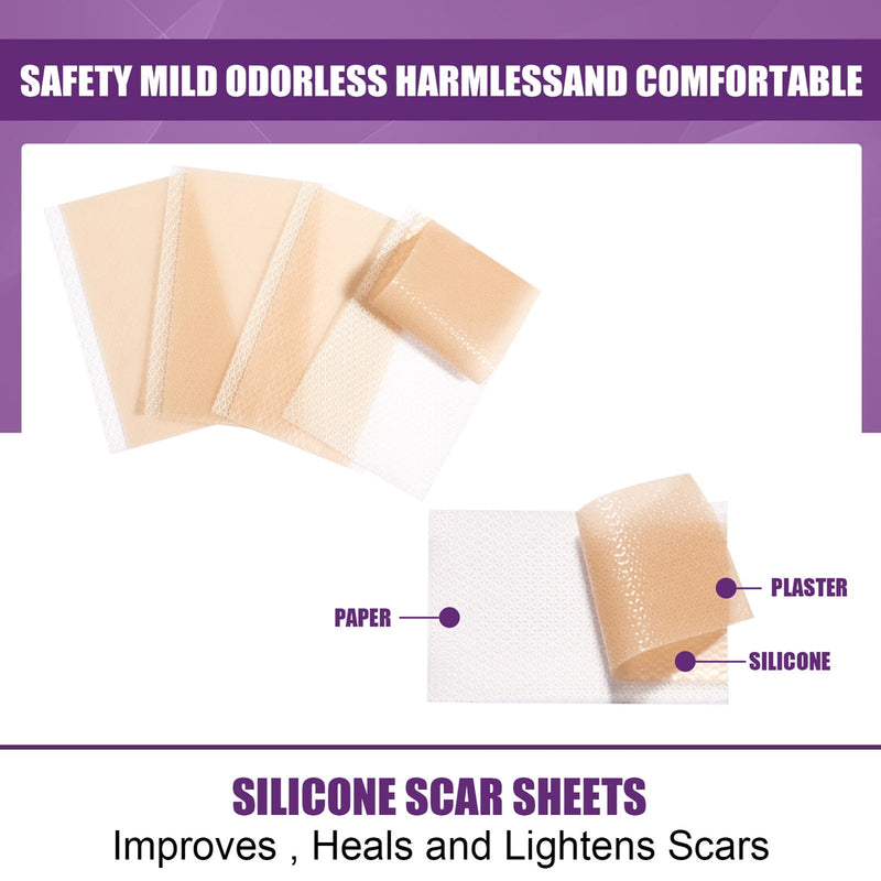 4Pcs Adhesive Silicone Scar Sheets