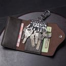 Contacts Genuine Leather Car Key Case Card ID Holder Wallet Keyring Keychain 1004H - Tuzzut.com Qatar Online Shopping