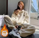 Women's Fleece-Lined Thickened Tracksuit  471525 - TUZZUT Qatar Online Shopping