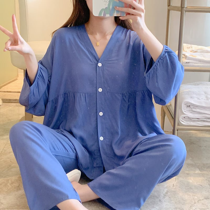 2 Pcs Women 's Long Sleeve Sleep Set One Size 563390 - TUZZUT Qatar Online Shopping