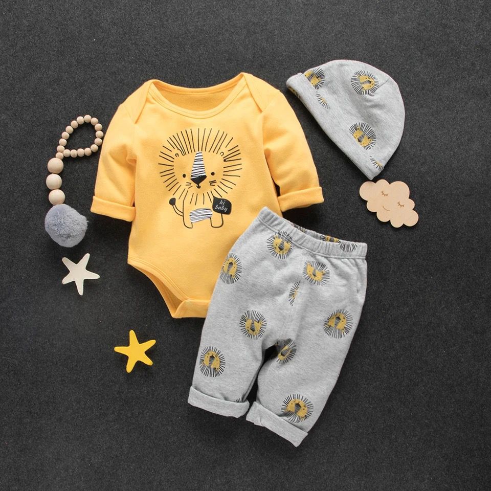 Bebe Spring and Autumn Cotton Lion Casual 3 Pieces Baby 19207439 Bebe Spring and Autumn Cotton Lion Casual 3 Pieces Baby 19207439