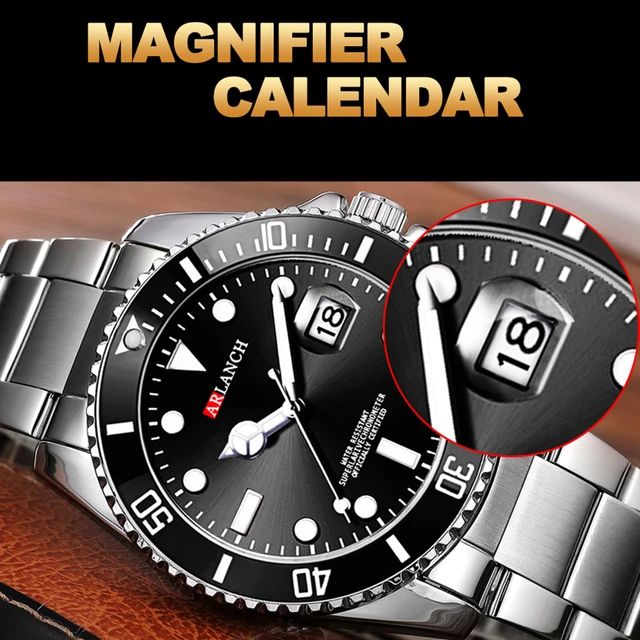 ARLANCH Men's Quartz Watch Top Brand Full Steel Luminous Date Waterproof Sport Business Quartz Watch S4729967