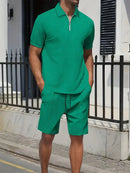 Men's Short Sleeve Shirt and Shorts Set 2 Pieces Set GY-99874 - TUZZUT Qatar Online Shopping