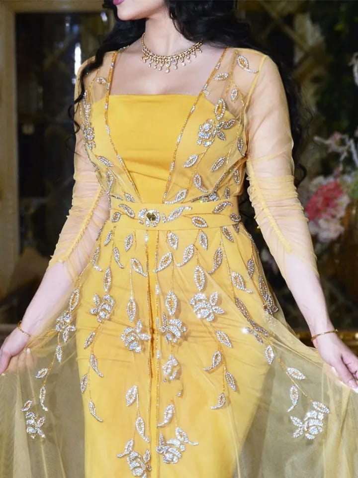 Gold Arabic Evening Dresses With Cape Women Prom Gown Gold Glitter Sequins Formal Lady Vestidos Robe Africaine New Party Bridesm X4609987 Gold Arabic Evening Dresses With Cape Women Prom Gown Gold Glitter Sequins Formal Lady Vestidos Robe Africaine New Party Bridesm X4609987