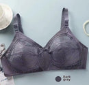 Lace Bra for Mom Comfortable Breathable Thin Wireless Double Button Home Underwear  53992 - TUZZUT Qatar Online Shopping