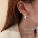 Silver Needle Fashion Simple Personality Pearl c Earrings S4413470 - TUZZUT Qatar Online Shopping