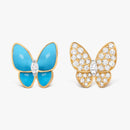 Two Butterfly Earrings DN1002 - TUZZUT Qatar Online Shopping