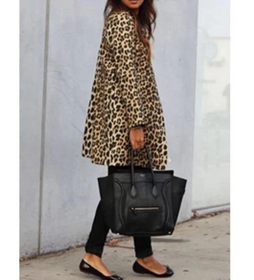 New Women's Leopard Print Sexy Wild Casual Long Trench Coat 005358708 - Tuzzut.com Qatar Online Shopping