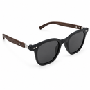 Black Square Sunglasses with Brown Wood-Grain Temples-51