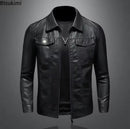 Men's Leather Jackets Motorcycle Coats  S9801287 XL - TUZZUT Qatar Online Shopping