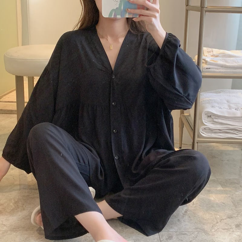 2 Pcs Women 's Long Sleeve Sleep Set One Size 563390 - TUZZUT Qatar Online Shopping