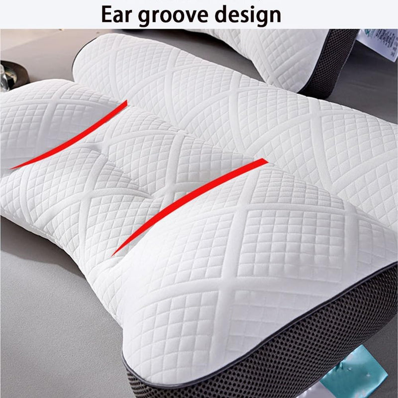 Orthopedic Bed Pillow Ergonomic Cervical Support Anti-traction Goose Down Pillow 40x58cm