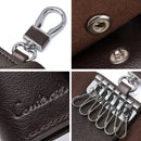 Contacts Genuine Leather Car Key Case Card ID Holder Wallet Keyring Keychain 1004H - Tuzzut.com Qatar Online Shopping