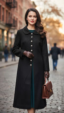 Slim Fit Long Knee Length Woolen Coat 57605