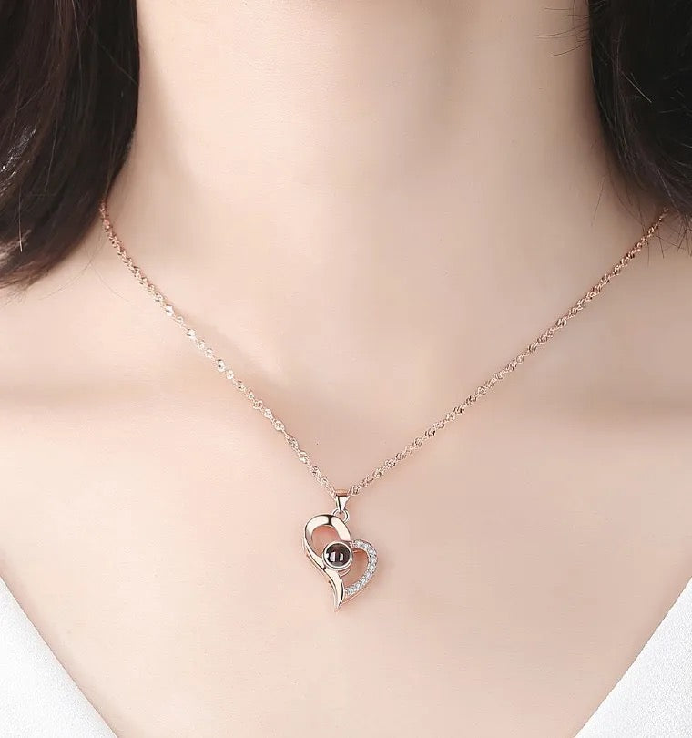 Love Projection Necklace For Women Stainless Steel Couple Necklace S7745210 - TUZZUT Qatar Online Shopping