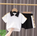 Kids Outfits Turn Down Collars Short Sleeve Shirt Shorts 1585026 - TUZZUT Qatar Online Shopping