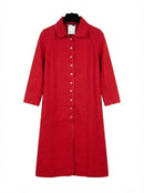 Classic Crimson Button-Front Winter Coat 124958
