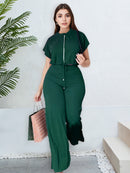 2 Pcs Women's Solid Color Pants Set S 429292 - TUZZUT Qatar Online Shopping