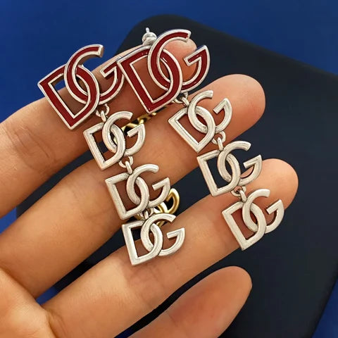Long earrings with two-tone DG Letters Earrings S370621 Long earrings with two-tone DG Letters Earrings S370621