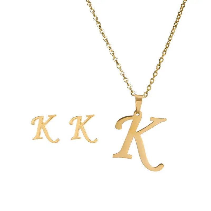 Charm Stainless Steel Initial Pendant Necklace For Women S4489488 Charm Stainless Steel Initial Pendant Necklace For Women S4489488