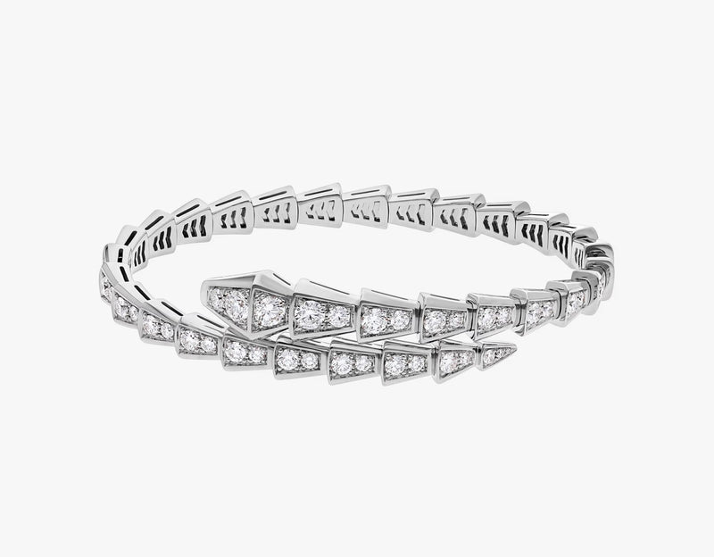 Serpenti Viper White Gold Diamonds Bracelet BV7700 - TUZZUT Qatar Online Shopping