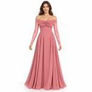 Women’s Dusty Rose Off-Shoulder Maxi Dress D-22