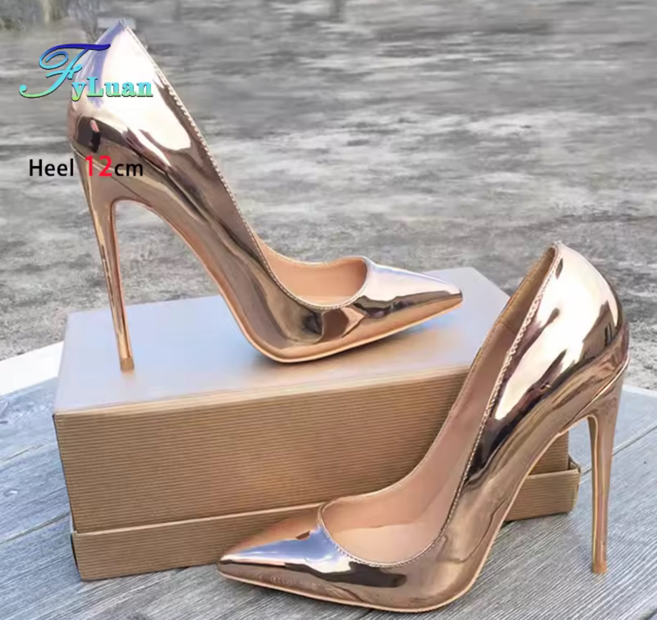 Women Mirror Champagne Gold Party Dress Shoes S4436097 Women Mirror Champagne Gold Party Dress Shoes S4436097
