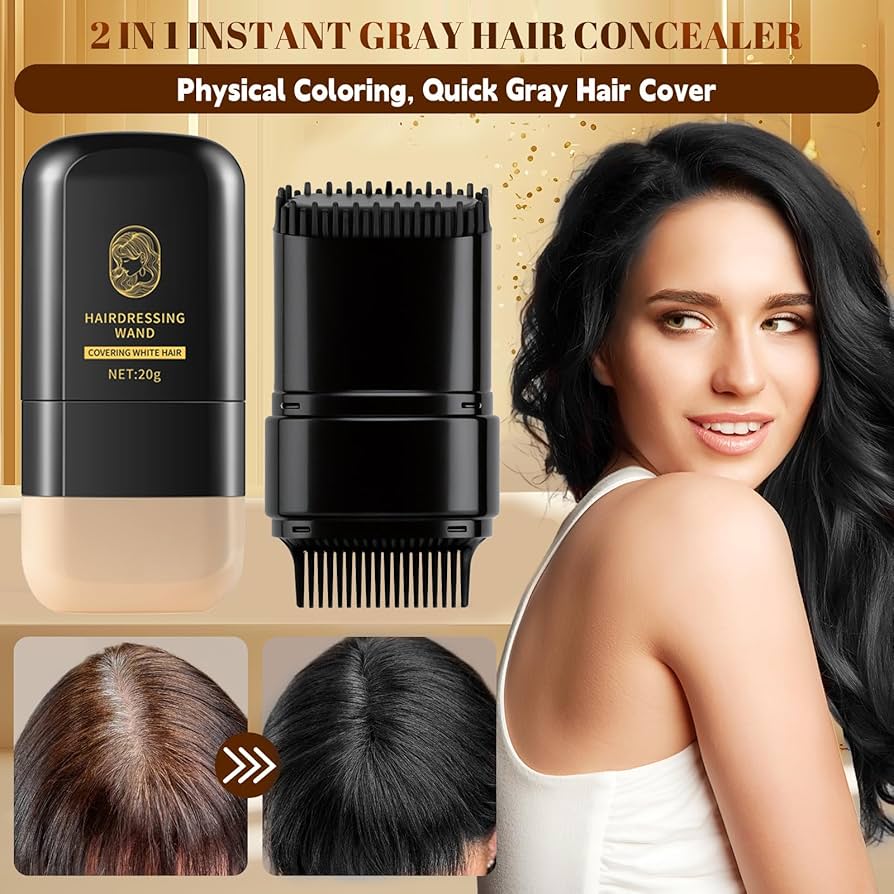 2-in-1 Hair Dye Comb Stick – Instant Root Touch-Up, Gray Hair Concealer, Waterproof & Sweat-Proof Temporary Color 2-in-1 Hair Dye Comb Stick – Instant Root Touch-Up, Gray Hair Concealer, Waterproof & Sweat-Proof Temporary Color