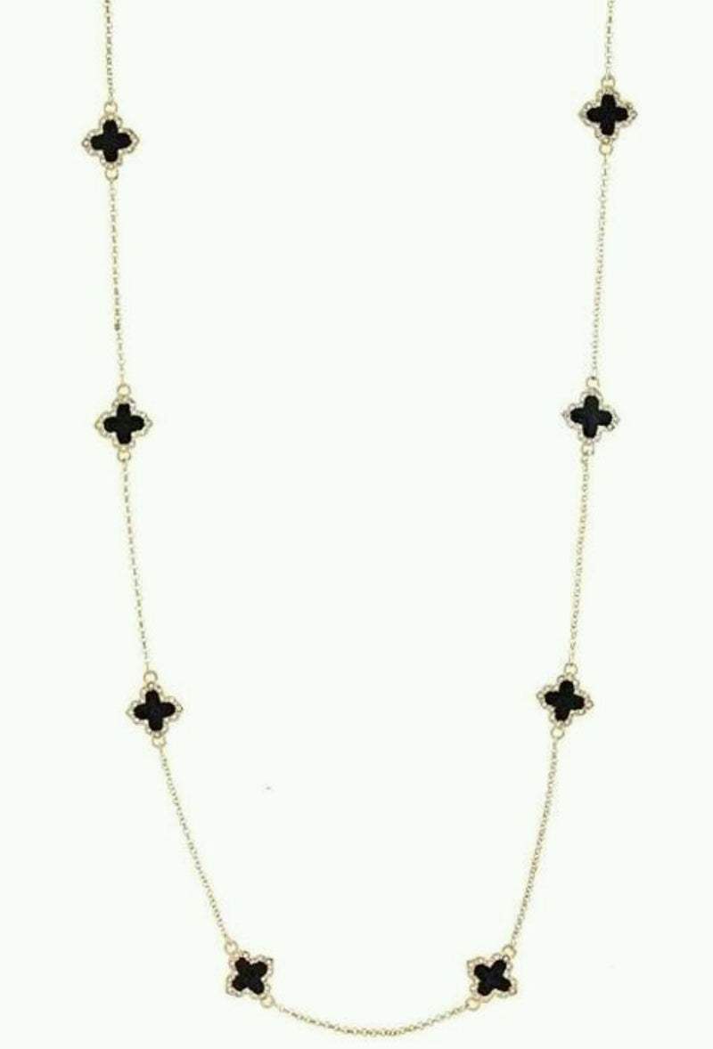 Long Chain Necklace Four Leaf Flower Style Necklaces For Women Fashion Neck Jewelry - X3476022 - TUZZUT Qatar Online Shopping