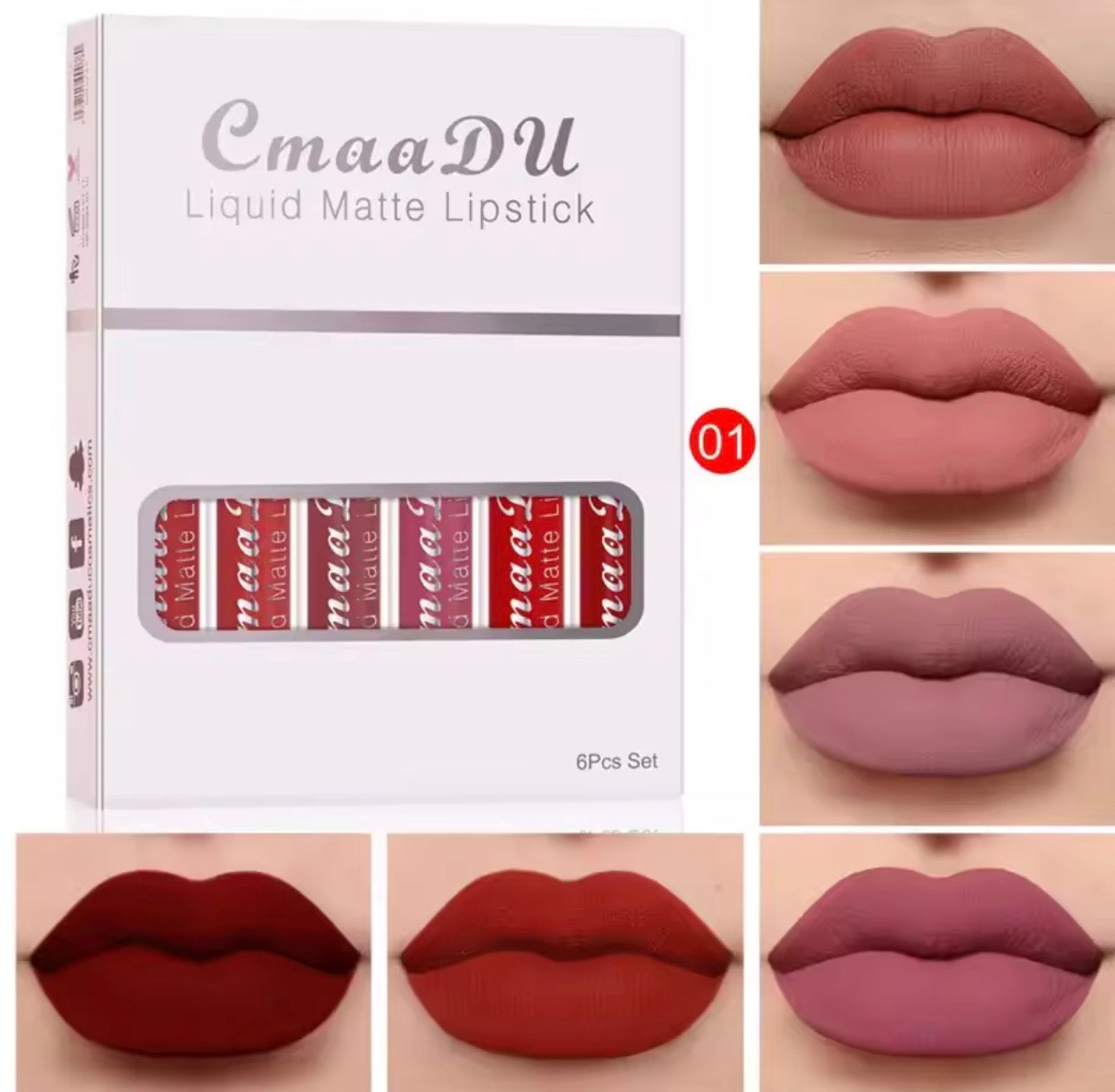 6pcs CmaaDu Liquid Matte Lipstick. 523650