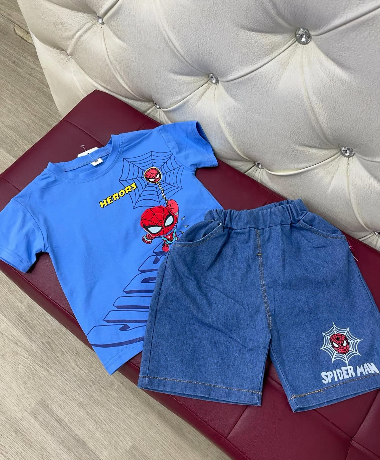 Spiderman Cute Cartoon Pattern for Kids Soft and Comfortable Short Sleeve Shorts Set 1586225 Spiderman Cute Cartoon Pattern for Kids Soft and Comfortable Short Sleeve Shorts Set 1586225