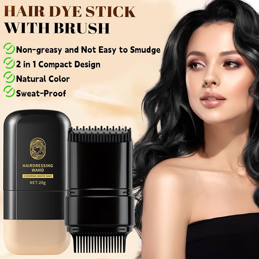 2-in-1 Hair Dye Comb Stick – Instant Root Touch-Up, Gray Hair Concealer, Waterproof & Sweat-Proof Temporary Color 2-in-1 Hair Dye Comb Stick – Instant Root Touch-Up, Gray Hair Concealer, Waterproof & Sweat-Proof Temporary Color
