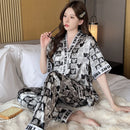 2 Pcs Women 's Short Sleeve Night Set 590515 - TUZZUT Qatar Online Shopping