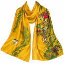 Women’s Golden Yellow Landscape-Print Scarf S4457346– Length 180 cm