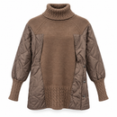 Women’s Taupe Brown Turtleneck Quilted Winter Tunic RS76540 -L
