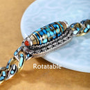 Vintage Antique Chinese Sterling Silver Gold Plated Unique Turquoise Bracelet VB451 - TUZZUT Qatar Online Shopping