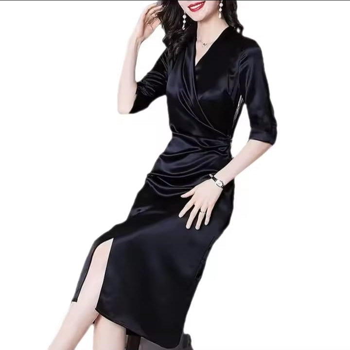 New Elegant French Style Lace Splicing Color Blocking V-Neck Bodycon Skirt Medium-Length Dress For Women S4962901 New Elegant French Style Lace Splicing Color Blocking V-Neck Bodycon Skirt Medium-Length Dress For Women S4962901