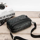 Men's Square Black Leather Shoulder Bag   S3432670 - TUZZUT Qatar Online Shopping