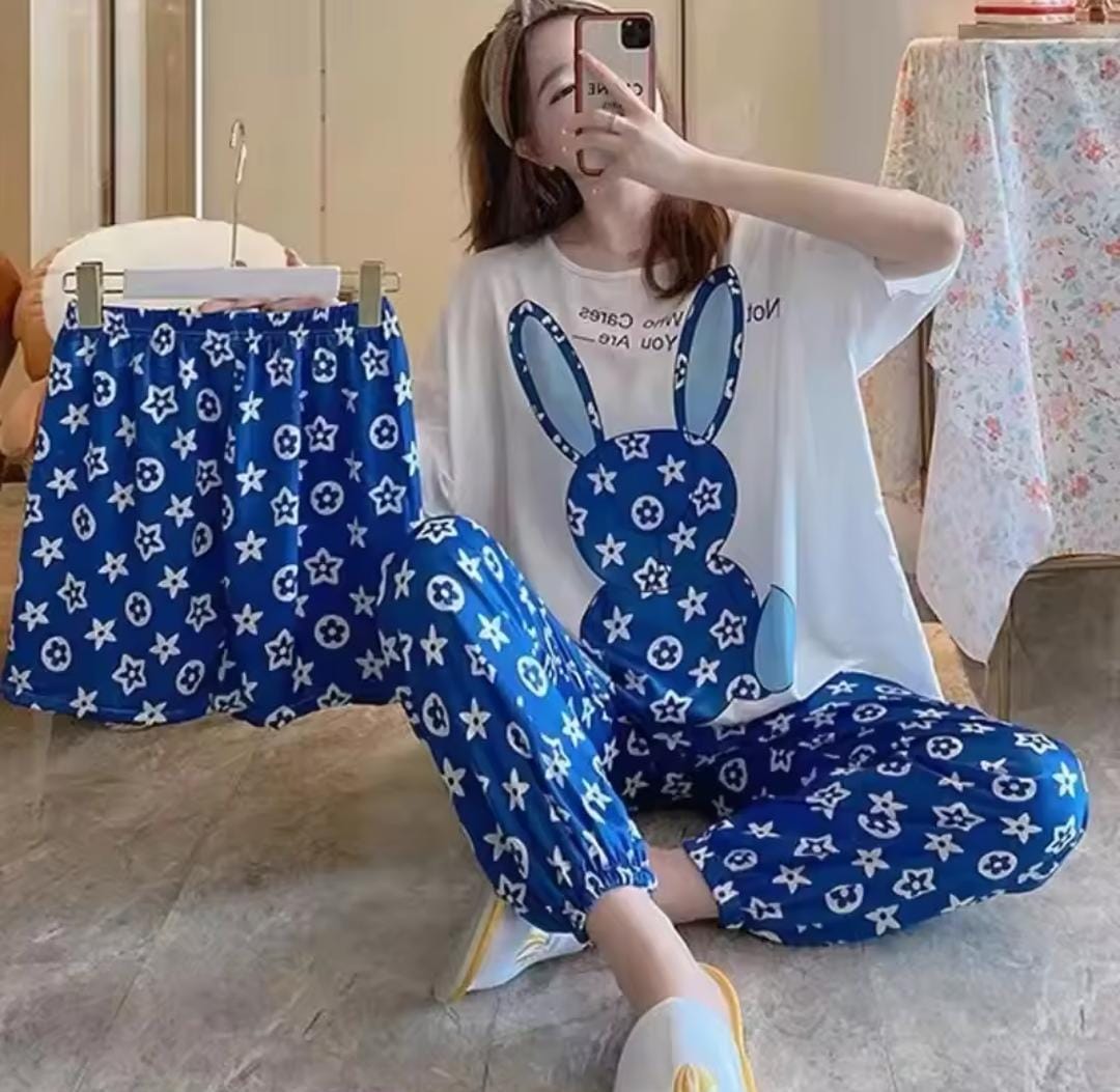 Women's New Three-Piece Summer Short-Sleeved Pajamas 1569839 Women's New Three-Piece Summer Short-Sleeved Pajamas 1569839