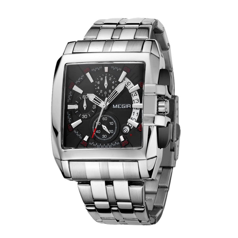 MEGIR Bold Steel Sports Chronograph Watch W7512 - TUZZUT Qatar Online Shopping