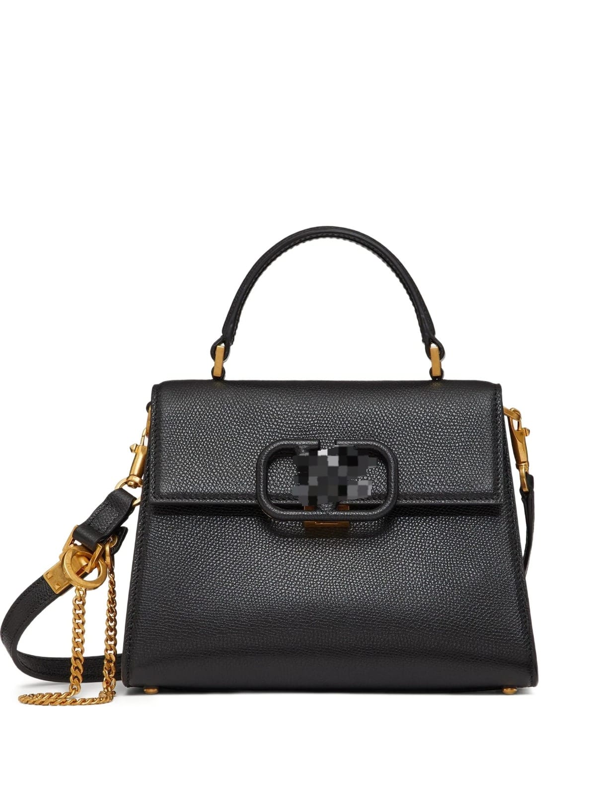 Grainy Calfskin Medium Top Handle Bag Black V2134 Grainy Calfskin Medium Top Handle Bag Black V2134
